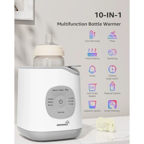 NEW Grownsy Bottle Warmer, GROWNSY 10-in-1 Fast Baby Milk Warmer with Timer N9 - Picture 4 of 8